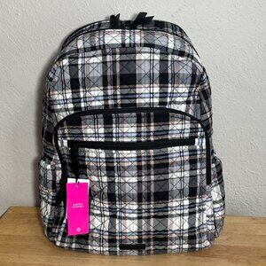 Vera Bradley Campus Backpack in Cozy Plaid Neutral NWT
